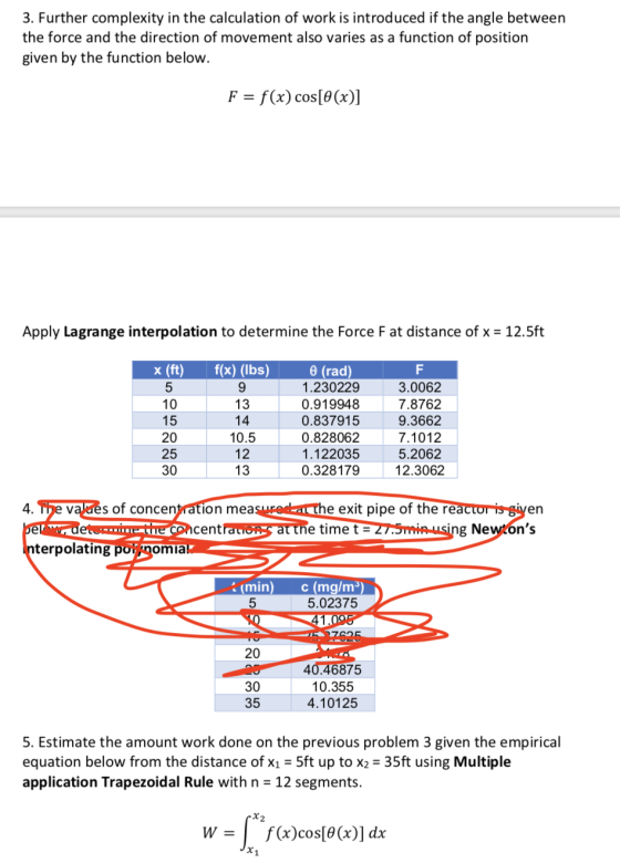 3. Further complexity in the calculation of work is introduced if the angle between the force and the direction of movement a