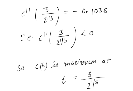 -) - - 0. 1036 le cul ) < 0 so (lt) és maximum at t = 3 21/3