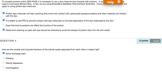 Help To visualize proteins within SDS-PAGE it is necessary to use a dye molecule that interacts with proteins. A cor used is