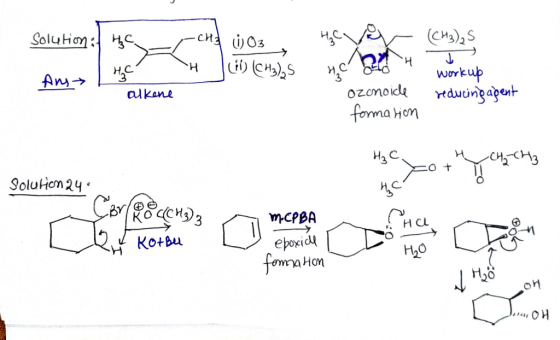 (CM3),Ş Solution: HCpend 103 н не сі) сня), ѕ Ans> Hye yox ис ч ozonoide formation work up reducing agent alkene нас, и ся, н