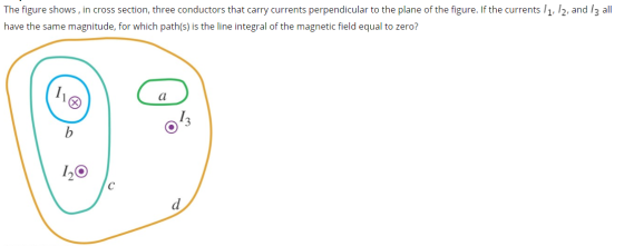 The figure shows, in cross section, three conductors that carry currents perpendicular to the plane of the figure. If the cur