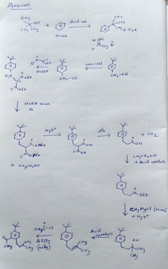 Answer Answer CH3 CHI сез OH Acid cat + CH₂ CH3 O CM3 + H2O excess conche - NOVET CH₂-OH CH₂-ce. ολοές Naot excess H30+ to2 h
