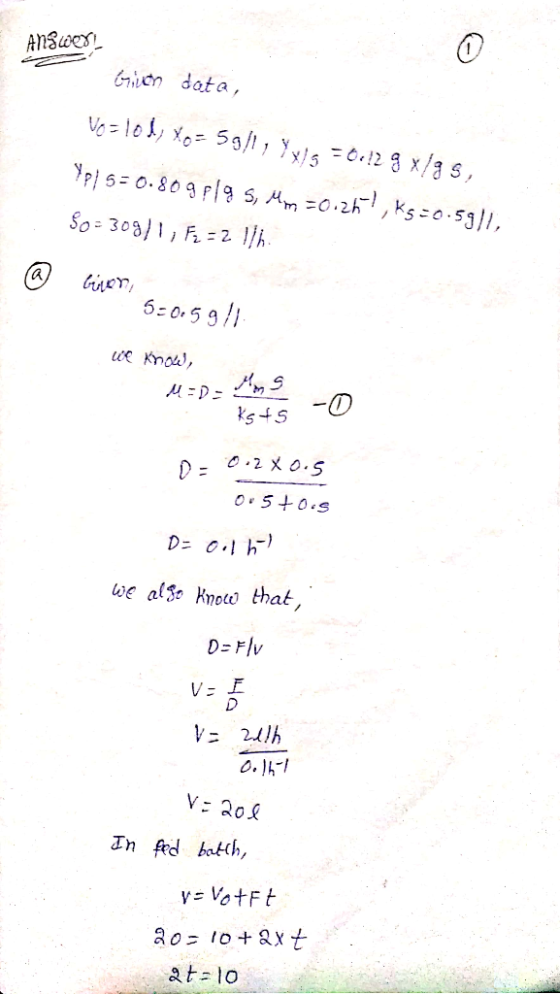 Answer! Given data, Vo = 100; X = 59/1, Yx! 5 = 60!29 x/gs, Yp] 5= 0.809 p19 S, Mm = 0.25?, K5=0.59)], 50 = 309)1, F2 =2 116.