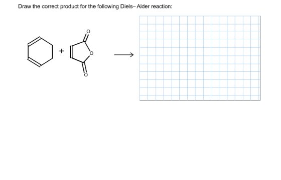 Draw the correct product for the following Diels-A