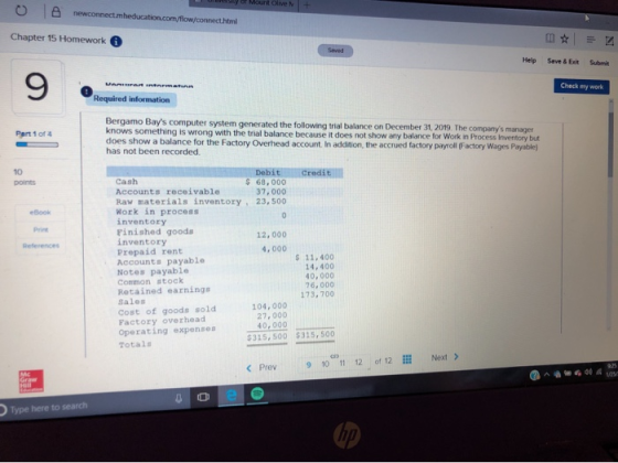 O B newconnectmheducation.com/flow/connect Chapter 15 Homework Help Save & Exh Submit Check my work U . Required information