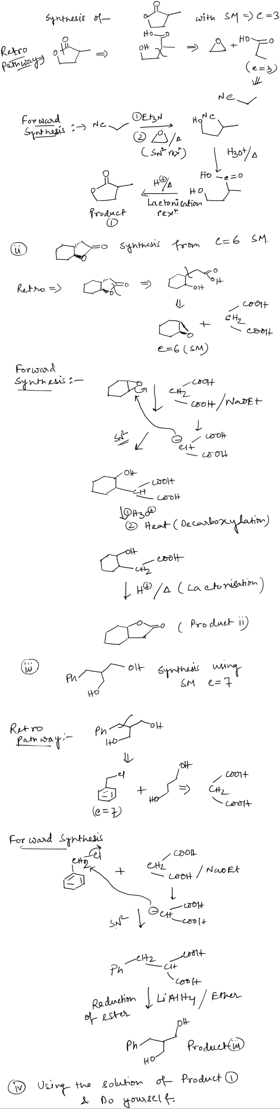 Synthesis of Hoo Retro oth ote with SM =) C=3 8 Homo (e=3) pathways Ne forward Hone Synthesis :) Ne DetzN ③ aya (SNA H30t/A H