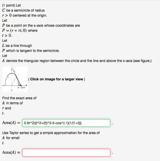 (1 point) Let C be a semicircle of radius r> 0 centered at the origin. Let P be a point on the x-axis whose coordinates are P
