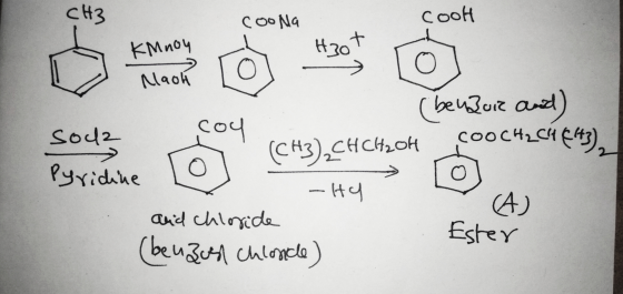 CH3 cooNa cool KM nou + H30 Maghi (benzuie aned) cooCH2CH(+3) (CH3)2CHCH204 sode coy Pyridine -HY and chloride (benzust chlor