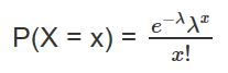 e P(X = x) !