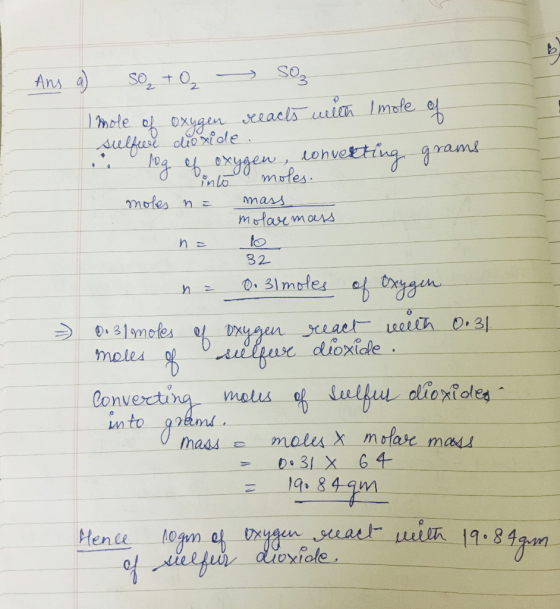 +02 SO Ans mote e oxygen eeacls ulh Imofe Aulfue olieriole og ygenonvetting gram mofes inlo motes n mass motase mars to 32 31
