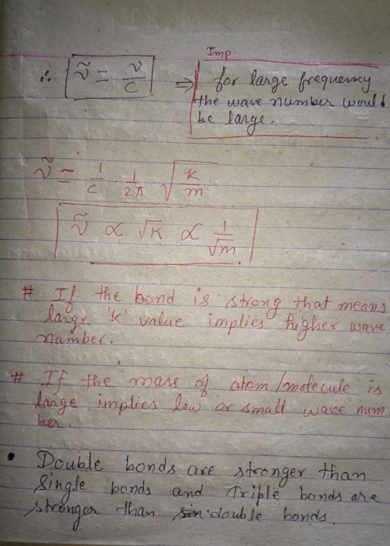 Imp alu for large frequency the wave number would e large C 27 ΥΥ J & J K L # If the bond is strong that means large k valu
