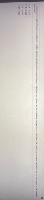 in a recent survey, 72of the community favoredbunding a police suosion in the neighborhood 14 ore we chosen, find the problem