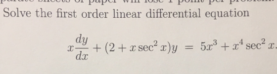 Solve the first order linear differential equation di