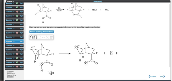 Chapter 6 Question 6 (References) 1 pt H Question 7 1 pt H Cl2 NaOH H H NaCl H2O Question 8 Н X) 1 pt H Question 9 © 1 pt O Q