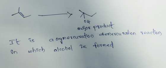 major product demercu talion Teacton It is ohich alcobol ie formed