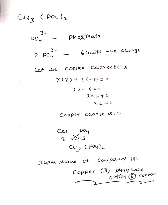 Cuz (Poyla 3- poy phosphate 3. 2 Ро 61. – Се слаvge Сеt що copper cuarsebeix X (3) + 2 (-2) го 3 х - 6 со 3х сt , х: 4 Copper