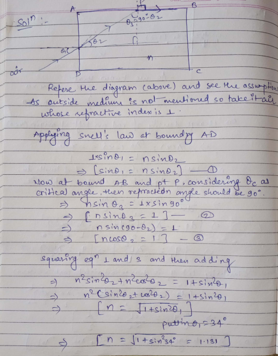 B PP Soin :- or a ou air с C critical Refore the diagram (above) and see the assumptions As outside medium is not mentioned s