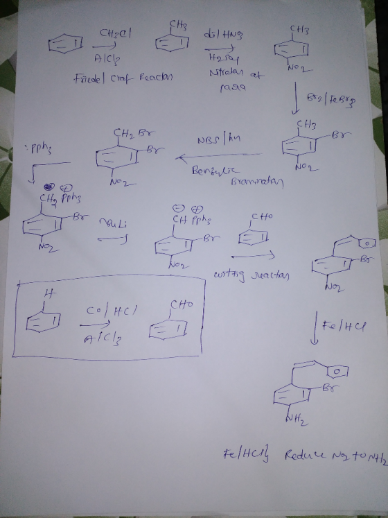 [H₂ CH3 diling EI CHRO1 KE! Alch Friedel Creef Reacton Hoy Nitratar at No2 para Bollte Berg CHR CH, Br NBS Ihn :pph, NOR Nor