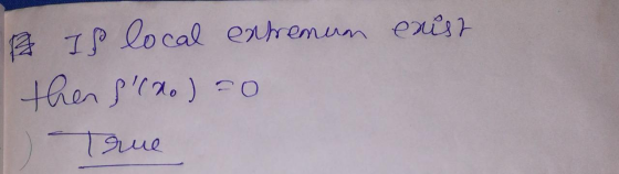 2 If local entremum exist then filno) o True