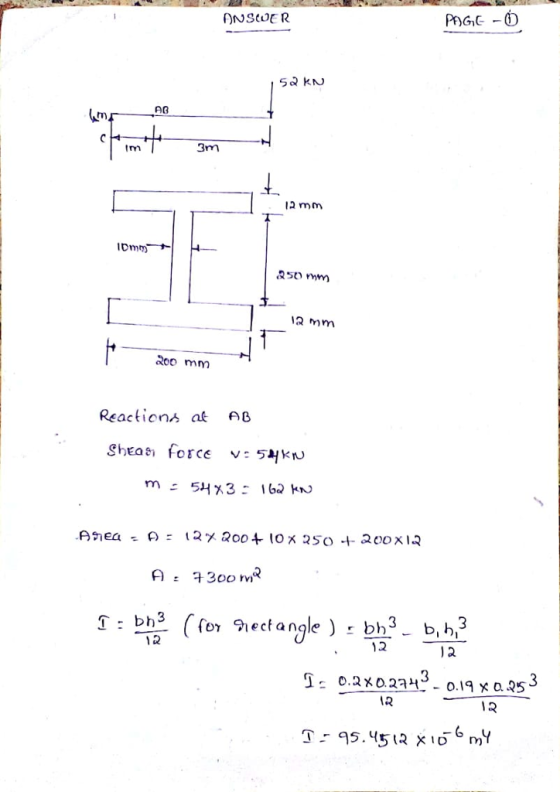 AB 3m 1,2 mm a mm Reactions at A0 12 1R 1a