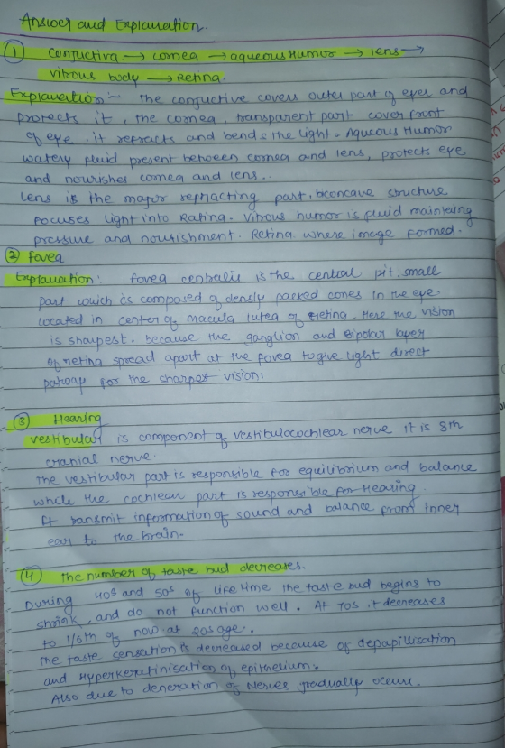 vibrous body Answer and Explanation. o conjuctiva. comea >> aqueous Humor - lens-> - Retina. Explanation the confuctive cover