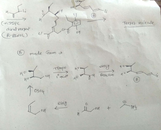 ои Ие C PC chiral reajent R-BOL Target meleule made m TEmpo Ио on1 Peactien ио OsO4 + on oй