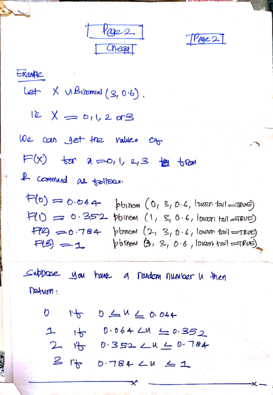 Pae 2 Pase Chega Exante Let XuBioml (3, 06) LWe can est the values Flx) commAnd aL tall Flo)= b.064bbinom (0, 3, 0.b, Idwer t