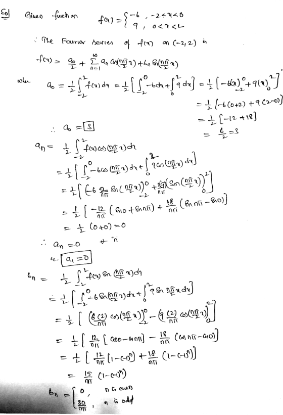 Sol Giuen fuction fo={, bence -25230 с. Рые an (-2,2) i Fourier series of fem E ancami 1) +bn Sun) fcm) ao t ne) 2 when o Qo