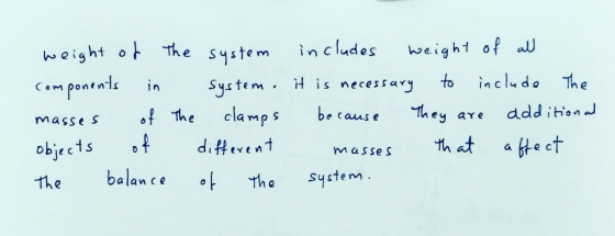 w eight o Com ponnl masse S The sqste m in cludes eigh1 of au System necessar they are ddd iton J cla mp s d#event of object