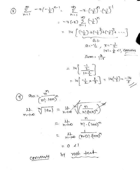 © ne) ne) 2-41-3303 -7.(+?(75 =-76-2) 2 C) = 14 (6+7 +2+3+7+3+...] Gos a=%, r=- 101= } <?, convery som inte = = 141Zx] = 1
