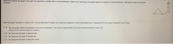 Determine whether the graph to the right can representa variable with a normal distribution. Explain your reasoning the graph