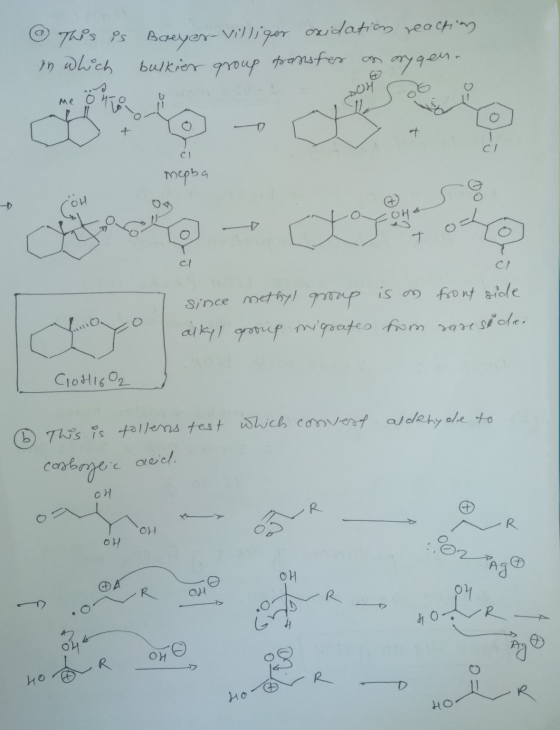 This is Baeyer-villiger oxidation reaction in which bulkier group transfer an anygen. gen. © ÖHTO Cl mepba since methyl group