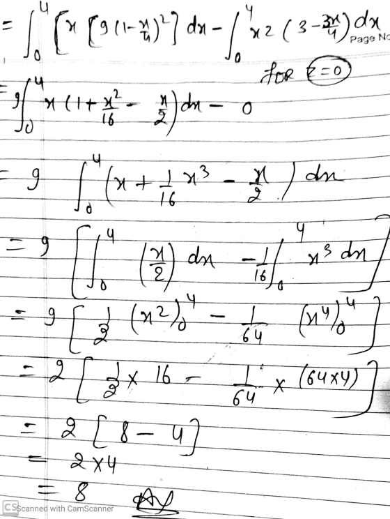 4 k [9 (1-4)2] da 3 Page NC 42 ( 3-34) da for t=0 4 I allt JO o 16 lox 23.com - g + r) dan g 44 9 6 = 11 dat 3 upsk A 2 16 o