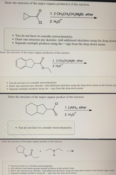 Draw The Structure Of The Major Organic Product s Of The Reaction S I 3 204CH C4 1958 