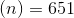 (n) = 651