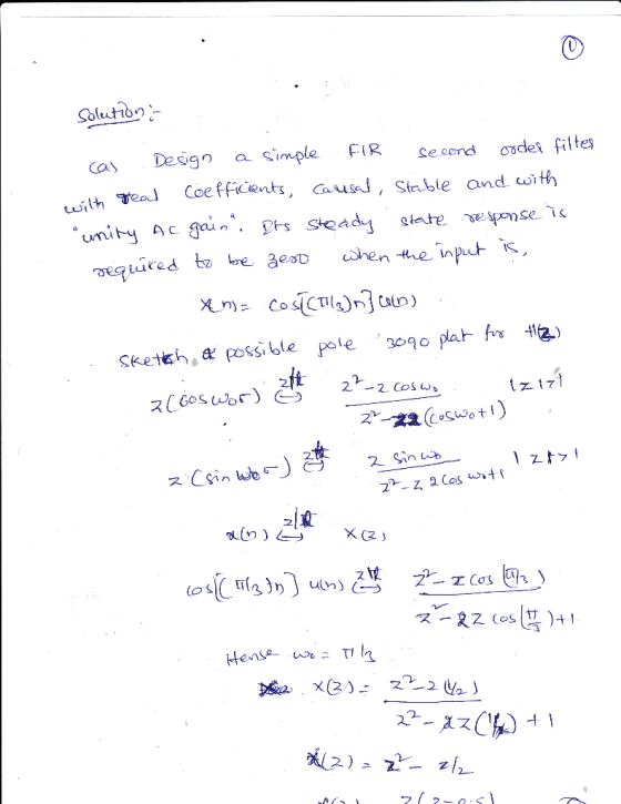 Solution、- ca Desgn a Simple FIR Sesend osdes filtes sith Teal Coefficents, Gausi, Stable and ewth eqlured b ne 3esD shen th