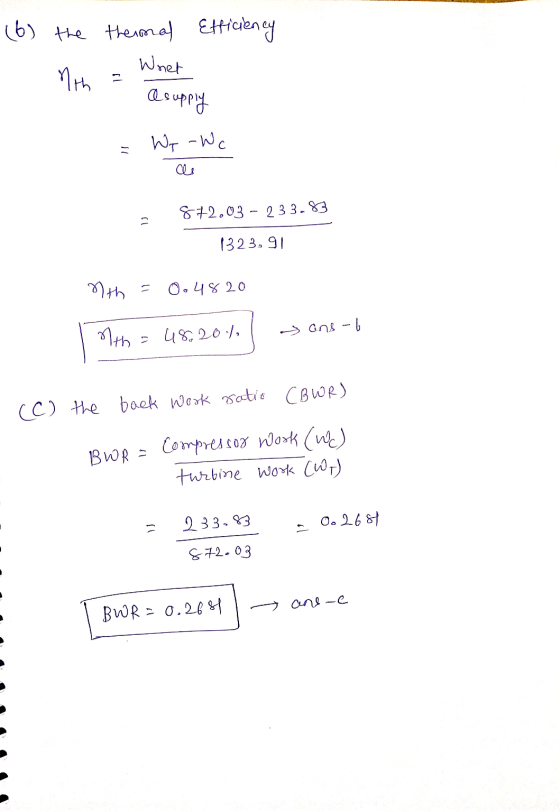 (6) the thermal Efficiency Whet nih a supply Wz-Wc 11 als 872,03 -233.83 1323. 91 7th 0.4820 the U8.2013 sans-b (C) the back