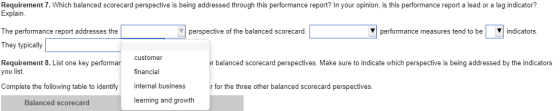 Requirement 7. Which balanced Scorecard perspective is being addressed through this performance report? In your opinion, is t