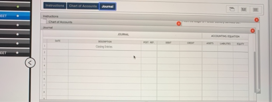 Instructions Chart of Accounts Journal EET Instructions Chart of Accounts Journal JOURNAL ACCOUNTING EQUATION DATE POST. REF.