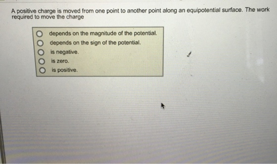 A positive charge is moved from one point to anoth
