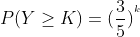 P(Y > K) *