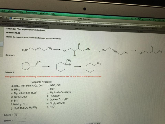 Edit View Histo Bookmarks Window Help OWL Question