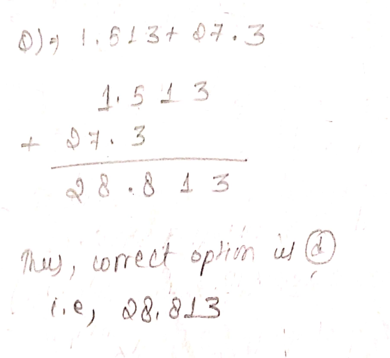 0) 16134 7.3 1.5 13 of 07.3 28.8 1 3 Thes, correct oplin is a le, 08.8.13