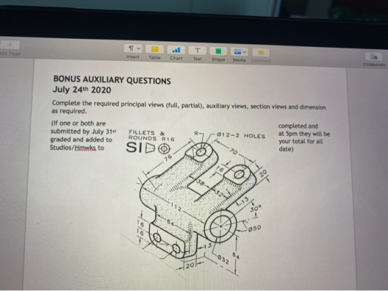 Add Page Insert T Text Table Chart Shape Media Comment Collaborate BONUS AUXILIARY QUESTIONS July 24th 2020 Complete the requ