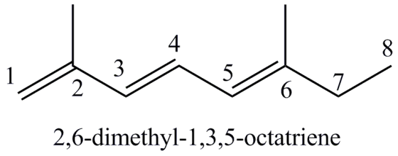2. 6 2,6-dimethyl-1,3,5-octatriene