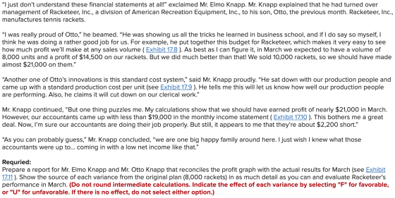 I just dont understand these financial statements at all!” exclaimed Mr. Elmo Knapp. Mr. Knapp explained that he had turned