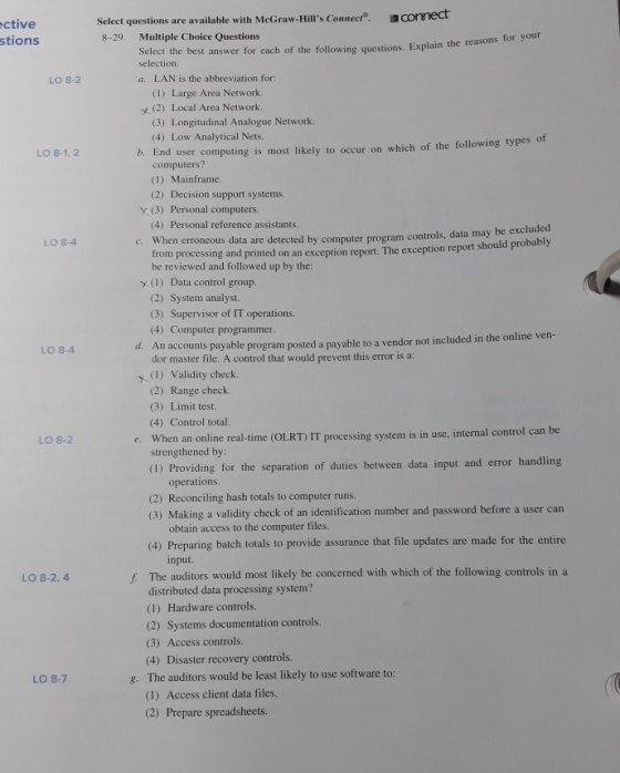 connect ective stions LO 8-2 LO 8-12 LO 8-4 LO 8-4 Select questions are available with McGraw-Hills Connect 8-29. Multiple C