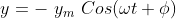 y = - ~y_m ~Cos(\omega t + \phi)