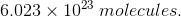 6.023 x 1023 molecules.