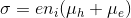 \sigma=en_i(\mu_h+\mu_e)